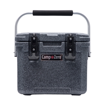 CAMP-ZERO 10 - 10.6 Qt. Premium Cooler with 2 Molded-In Cup Holders | Black Granite