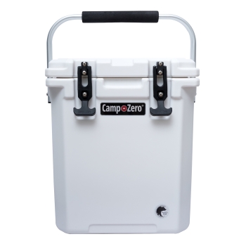 CAMP-ZERO 16 - 16.9 Qt. Premium Cooler with Molded-In Cup Holders | White