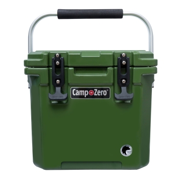 CAMP-ZERO 12 | 12.6 Qt. Premium Cooler with Molded-In Cup Holders | Dark Green