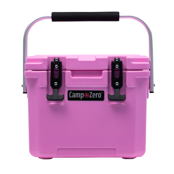 CAMP-ZERO 10 - 10.6 Qt. Premium Cooler with 2 Molded-In Cup Holders | Pink