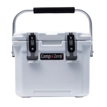 CAMP-ZERO 10 - 10.6 Qt. Premium Cooler with 2 Molded-In Cup Holders  | White