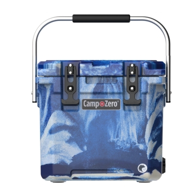 CAMP-ZERO 12 | 12.6 Qt. Premium Cooler with Molded-In Cup Holders | Blue Swirl