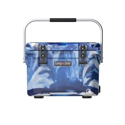 CAMP-ZERO 20 | 21 Qt. Premium Cooler with Four Molded-In Cup Holders | Blue Swirl